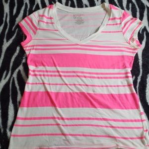 White and pink striped shirt